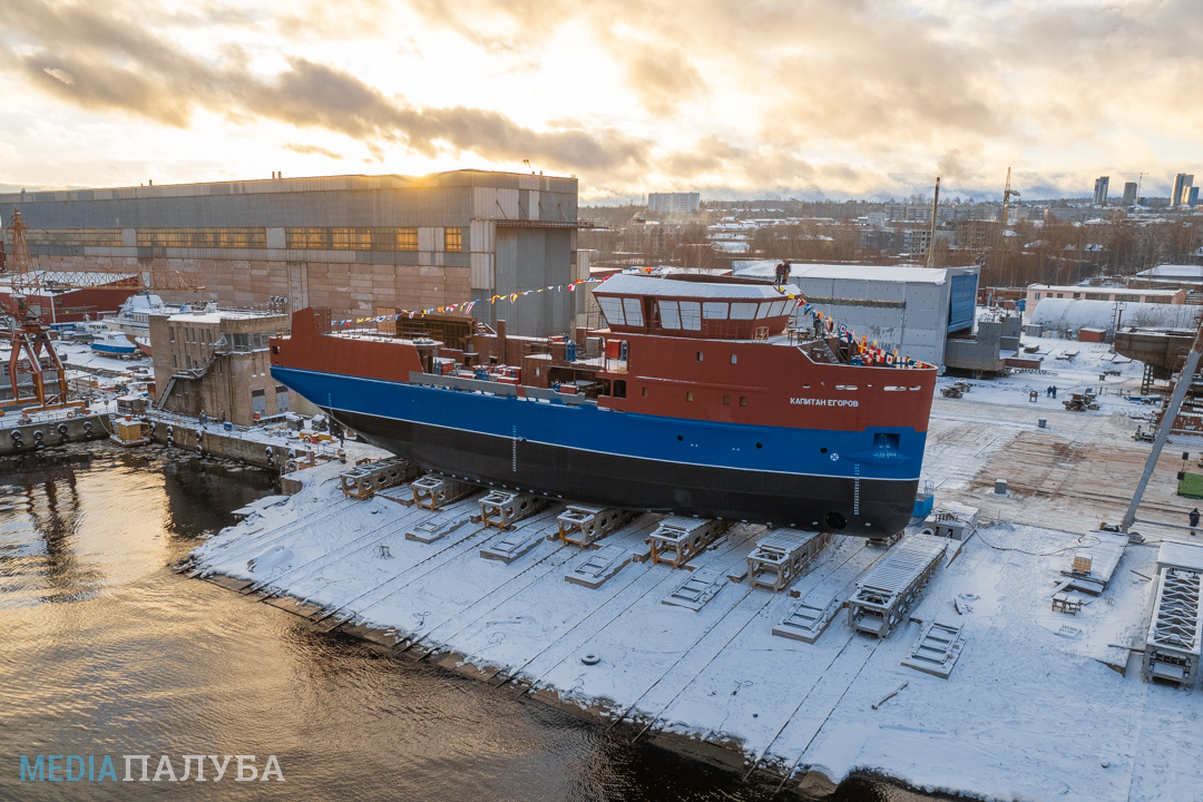 В Петрозаводске спустили на воду краболов «Капитан Егоров» проекта CCa 5712LS - Моё, Петрозаводск, Судостроение, Спуск, Краб, Длиннопост