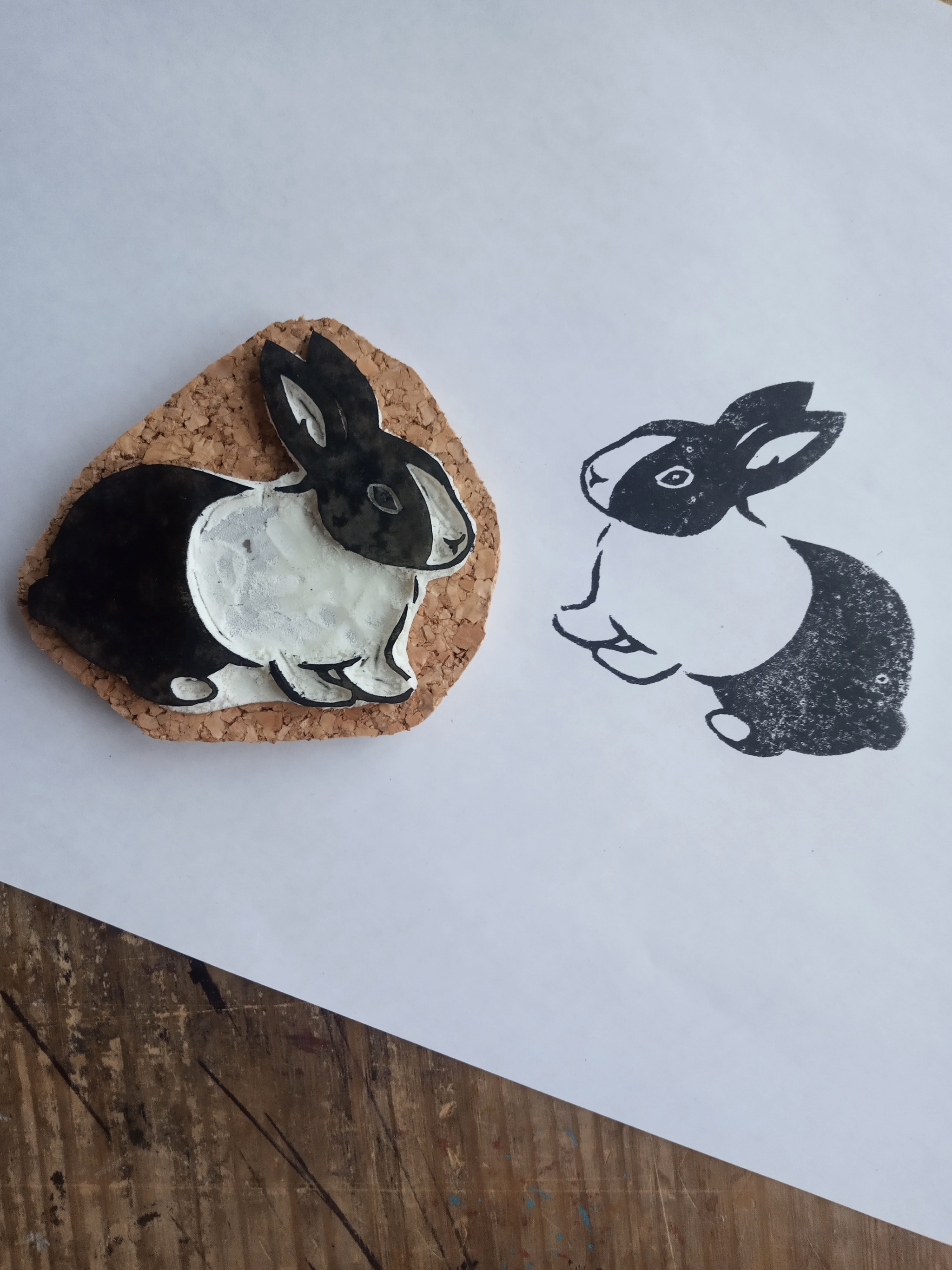 Rabbit stamps for printing - My, Stamp, Seal, Rabbit, Linocut, Symbol of the year, Longpost