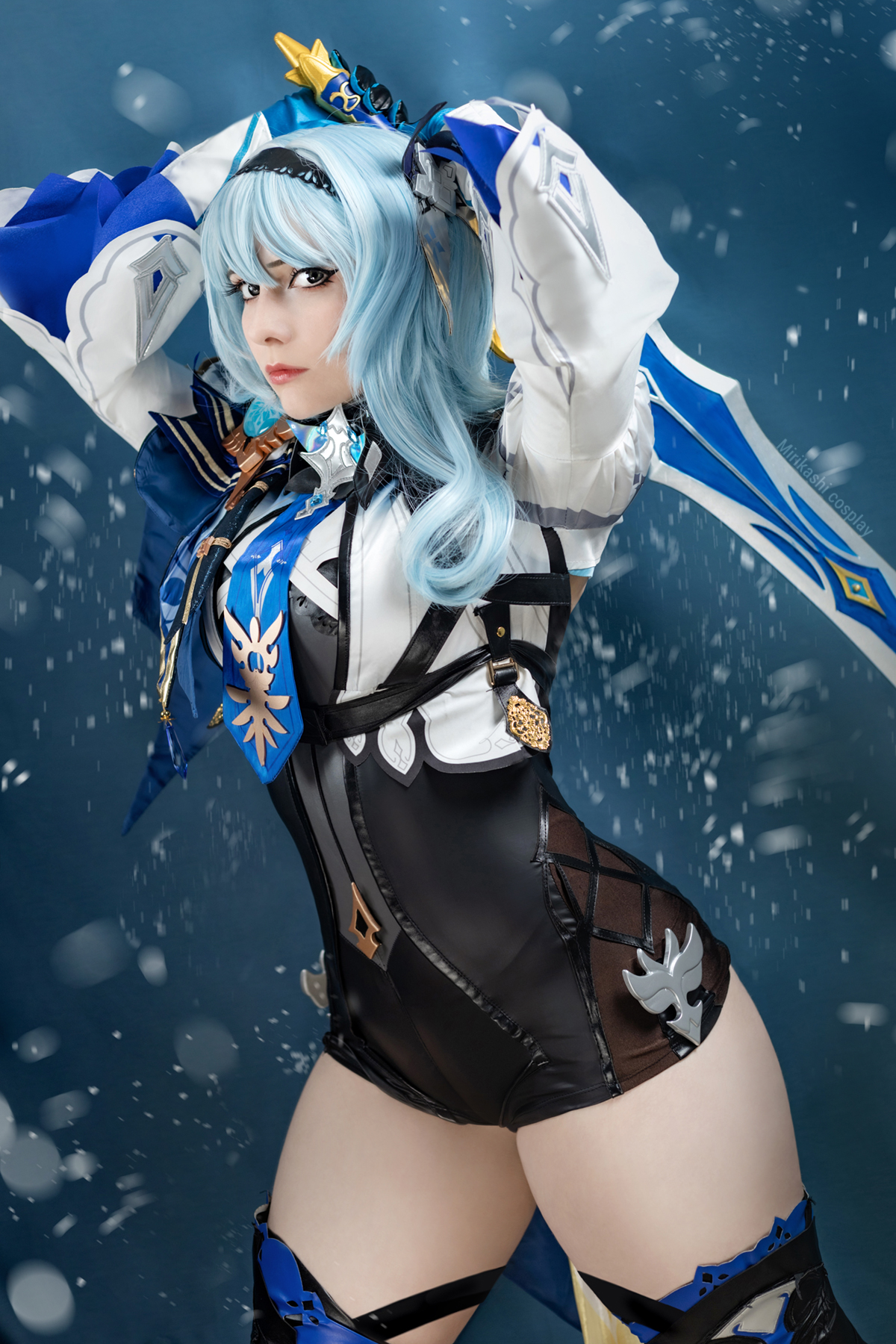 Eola and her thighs - Cosplay, Genshin impact, Eula (Genshin Impact), Mirikashi, Soundless, Vertical video, Longpost