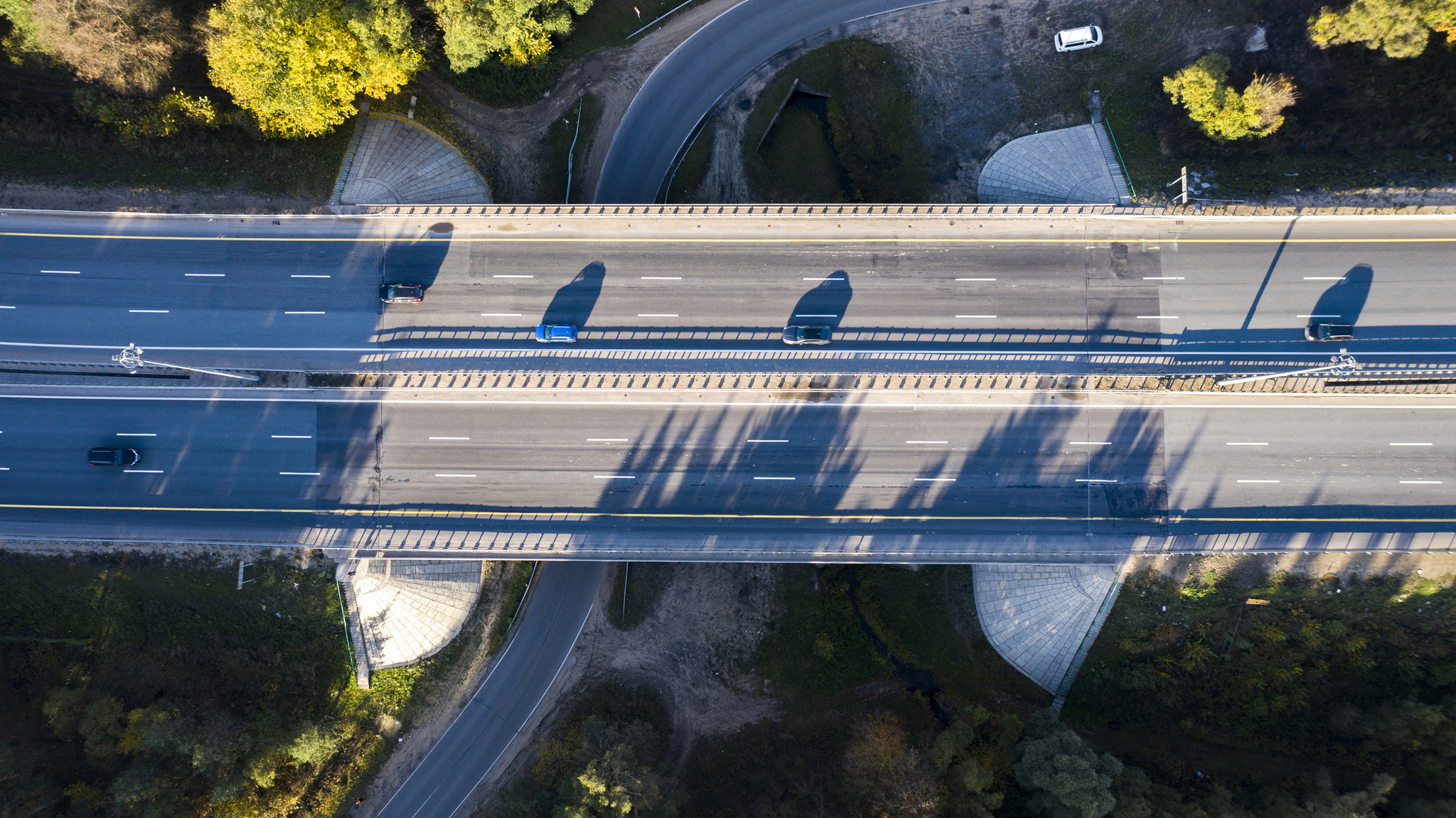 shortest distance - My, Aerial photography, Road, Quadcopter, The photo, Drone, River, Video, Longpost