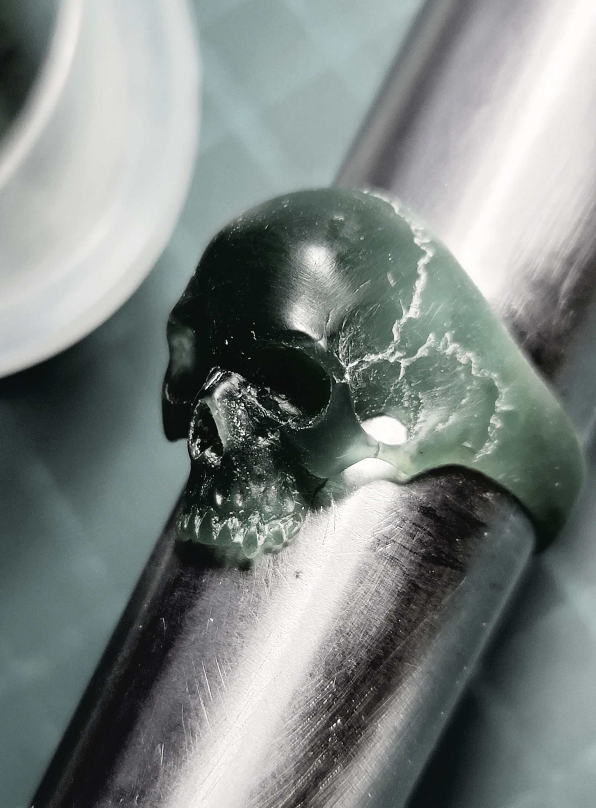 Silver skull ring - My, Needlework with process, Silver, Scull, Ring, Waxing, Longpost