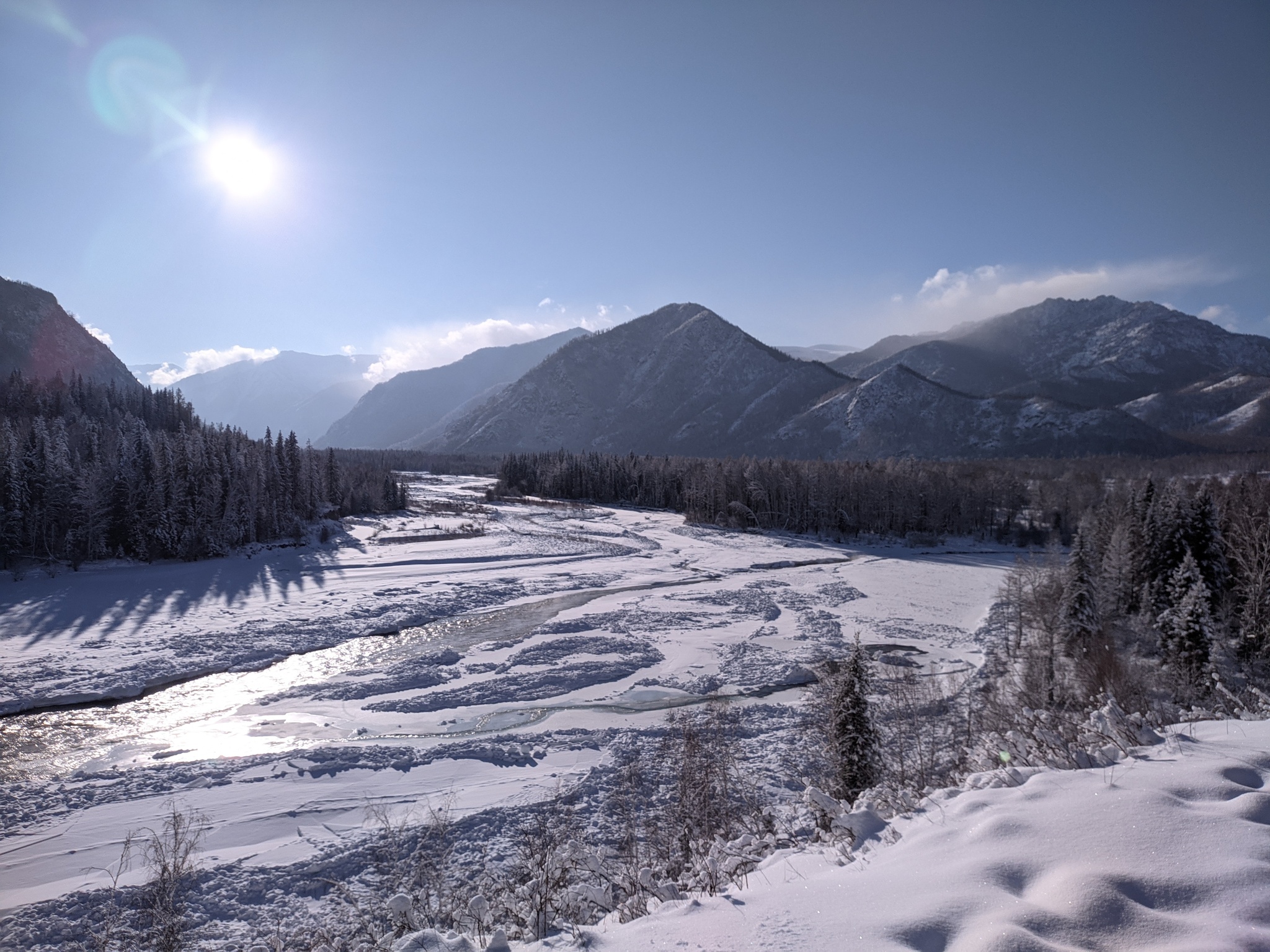 Winter season open - My, Altai Republic, Bike ride, The mountains, Katun, Winter, Soundless, Longpost