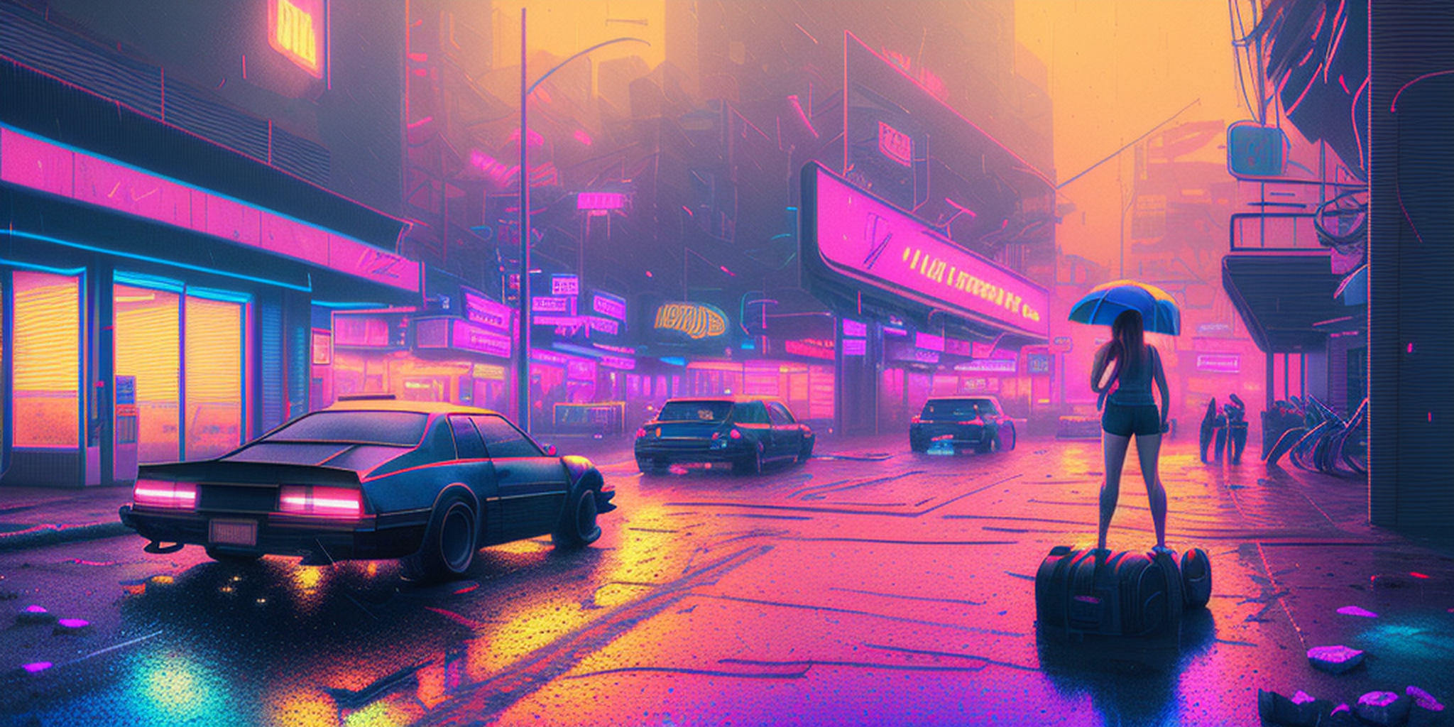 Syntwave neon city by stable diffusion - Моё, Artstation, Stable Diffusion, Арт, 2D, Киберпанк, Цифровой рисунок, Synthwave, Digital, Компьютерная графика, Искусственный интеллект, Творчество, Midjourney, Длиннопост