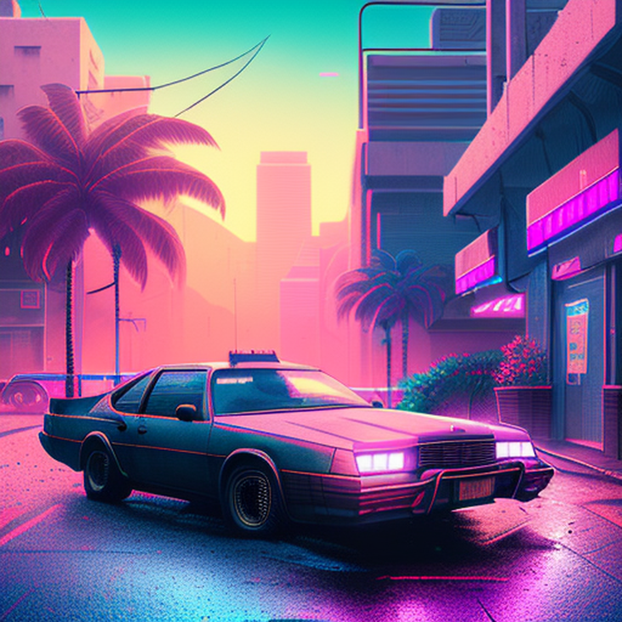 Syntwave neon city by stable diffusion - Моё, Artstation, Stable Diffusion, Арт, 2D, Киберпанк, Цифровой рисунок, Synthwave, Digital, Компьютерная графика, Искусственный интеллект, Творчество, Midjourney, Длиннопост