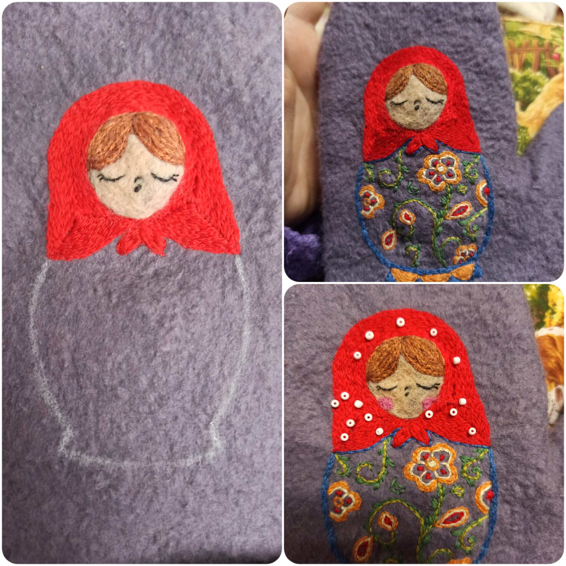 Mittens with nesting dolls - Mittens, With your own hands, Matryoshka, Creation, Needlework with process, Video, Vertical video, Longpost