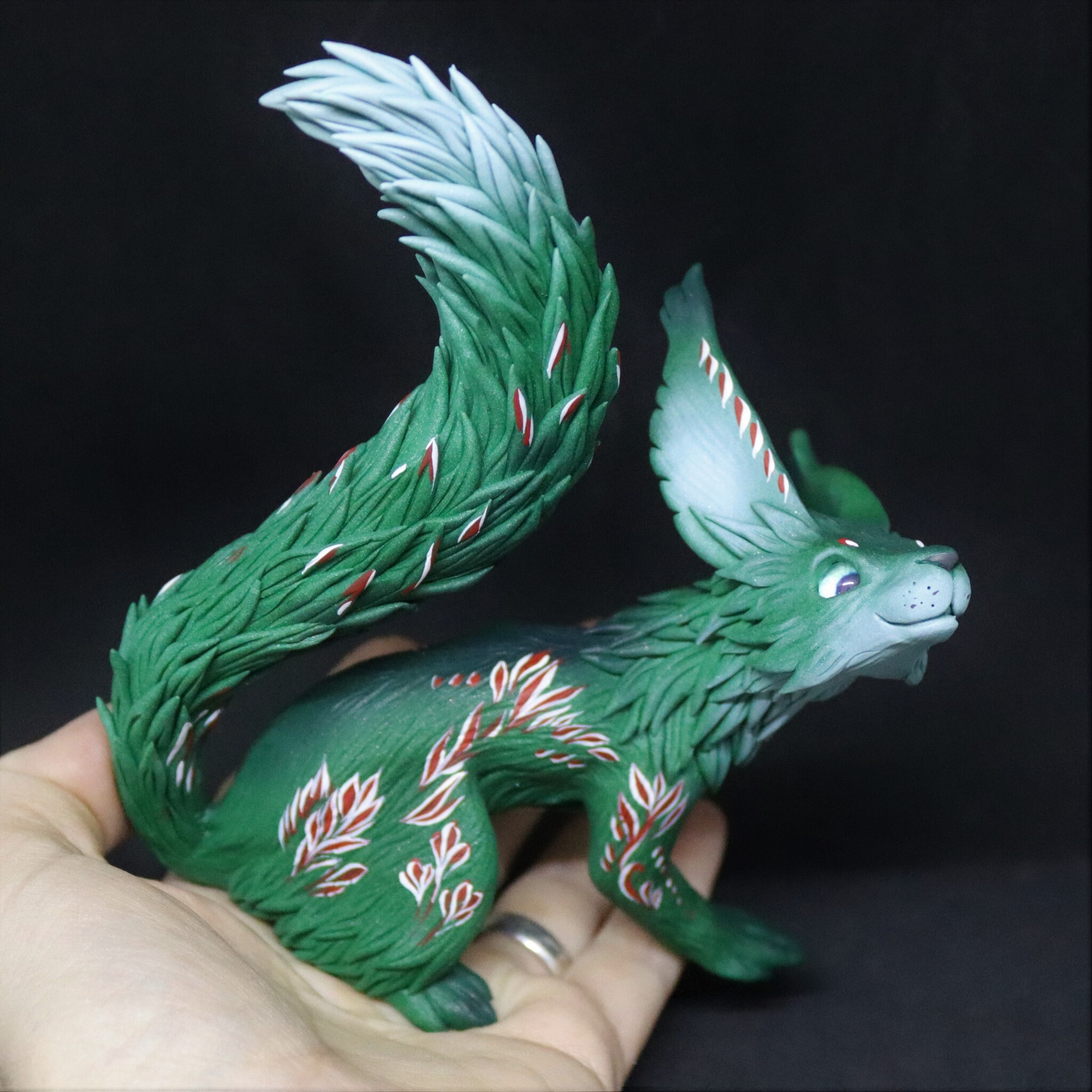 New Year's squirrel - My, Needlework without process, Лепка, Polymer clay, Figurines, Squirrel, Longpost