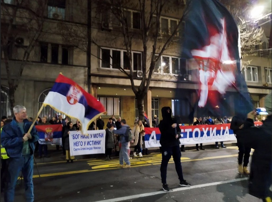 A march in support of Kosovo Serbs takes place in Belgrade 12/16/2022 - Politics, Media and press, news, Serbia, Kosovo, Belgrade, Serbs, Prince Alexander Nevsky, Video, Longpost