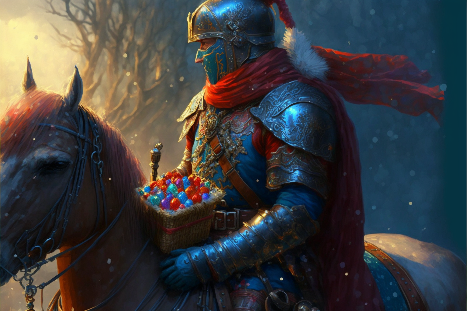 Midjourney v4: Christmas Knights Compilation - Нейронные сети, Midjourney, Artificial Intelligence, Fantasy, Knights, New Year, Longpost, Neural network art