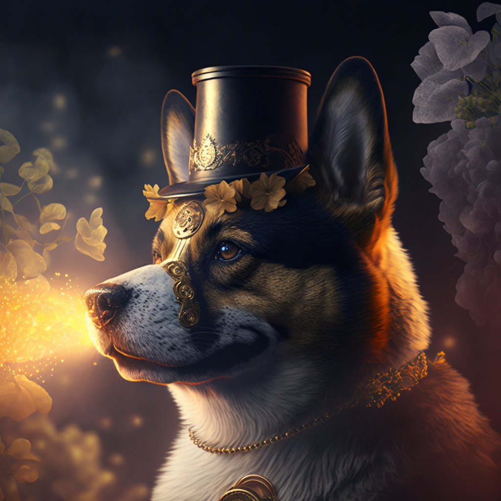 Akitas from the Midjourney neural network - My, Akita Inu, Midjourney, Dog, Steampunk, Longpost