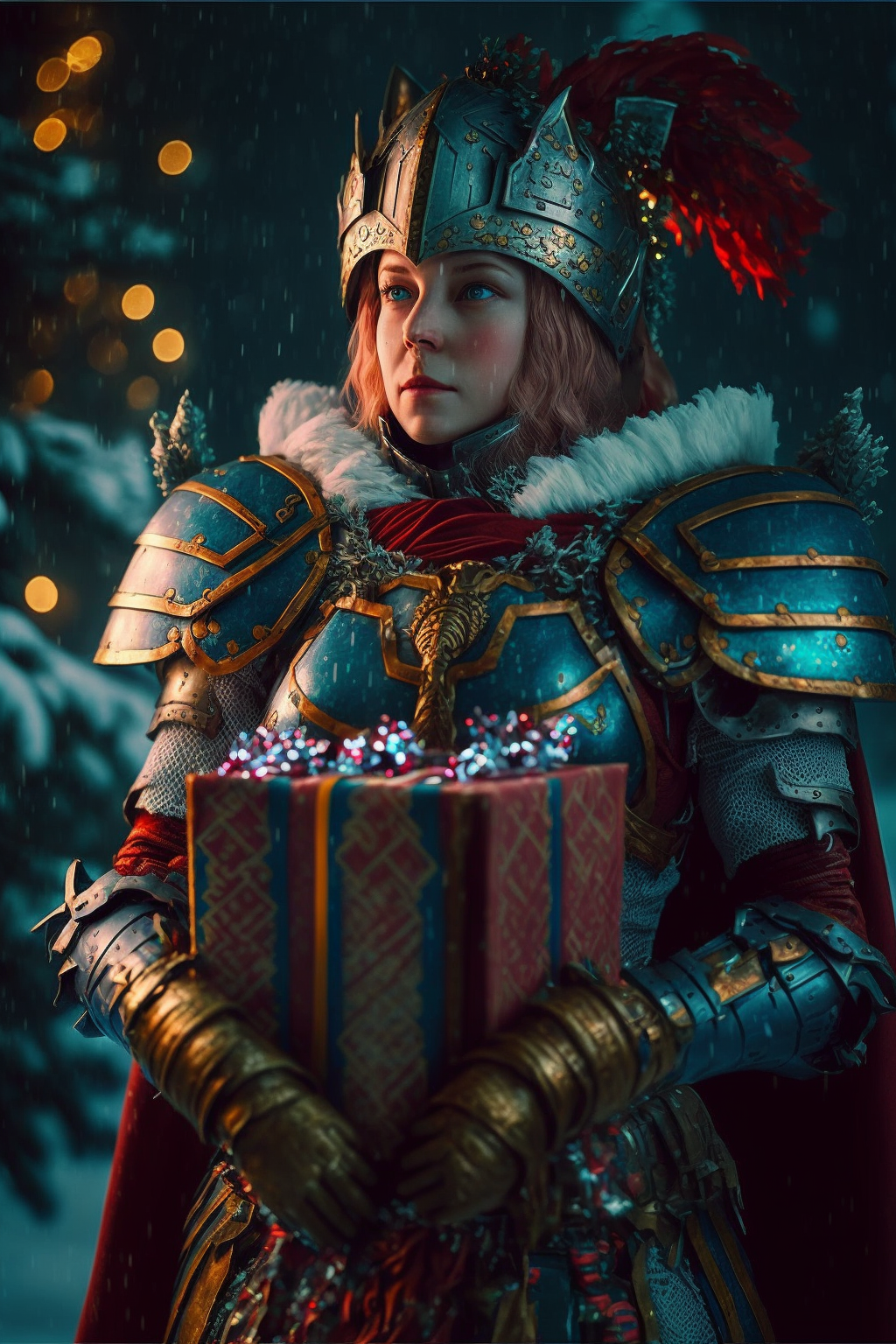 Midjourney v4: Christmas Knights Compilation - Нейронные сети, Midjourney, Artificial Intelligence, Fantasy, Knights, New Year, Longpost, Neural network art