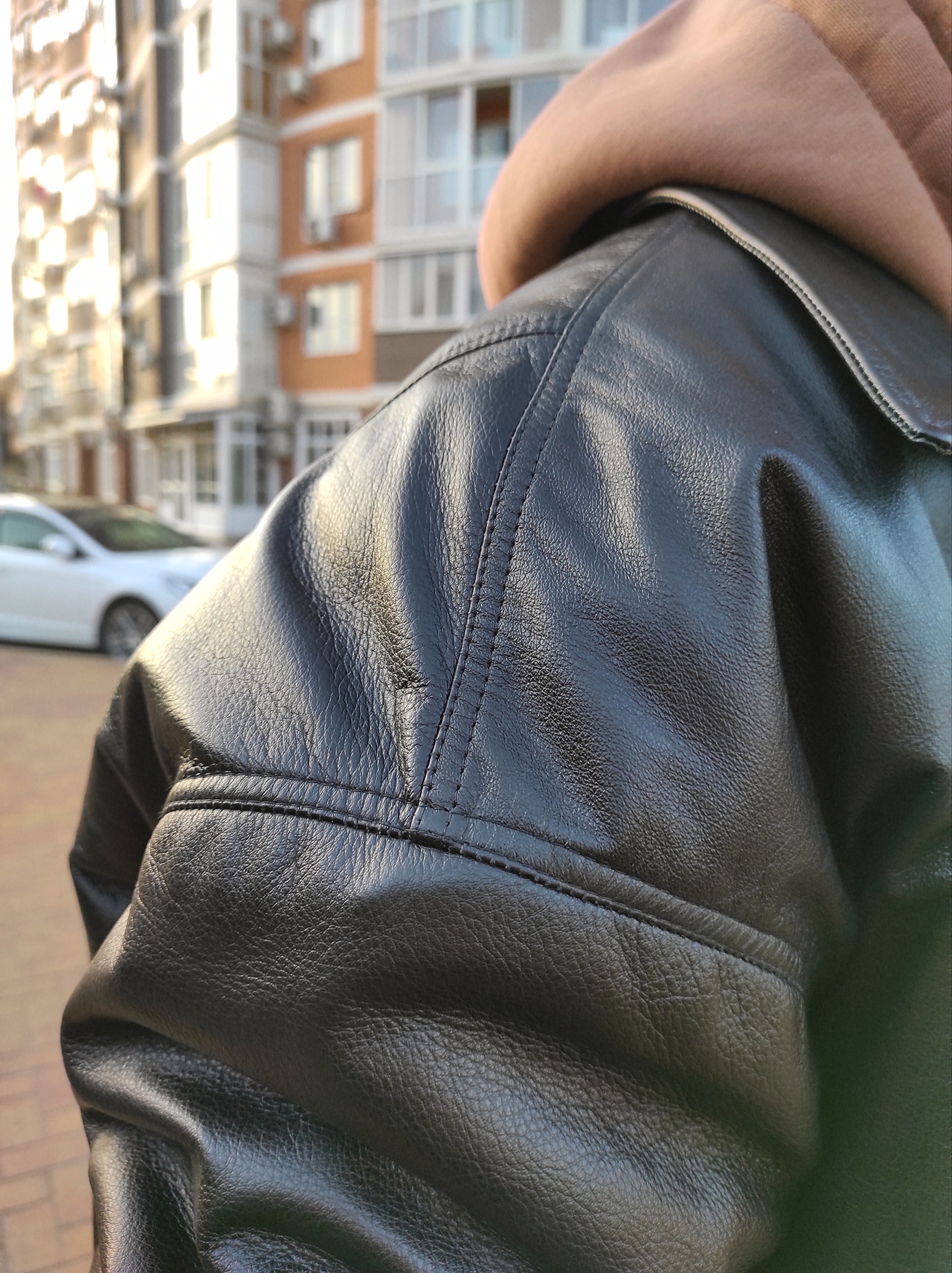 Bomber like in TSUM - My, Leather jacket, Mens clothing, Bomber, Sewing, Fashion, Balenciaga, Tailor, Application, Longpost, The photo