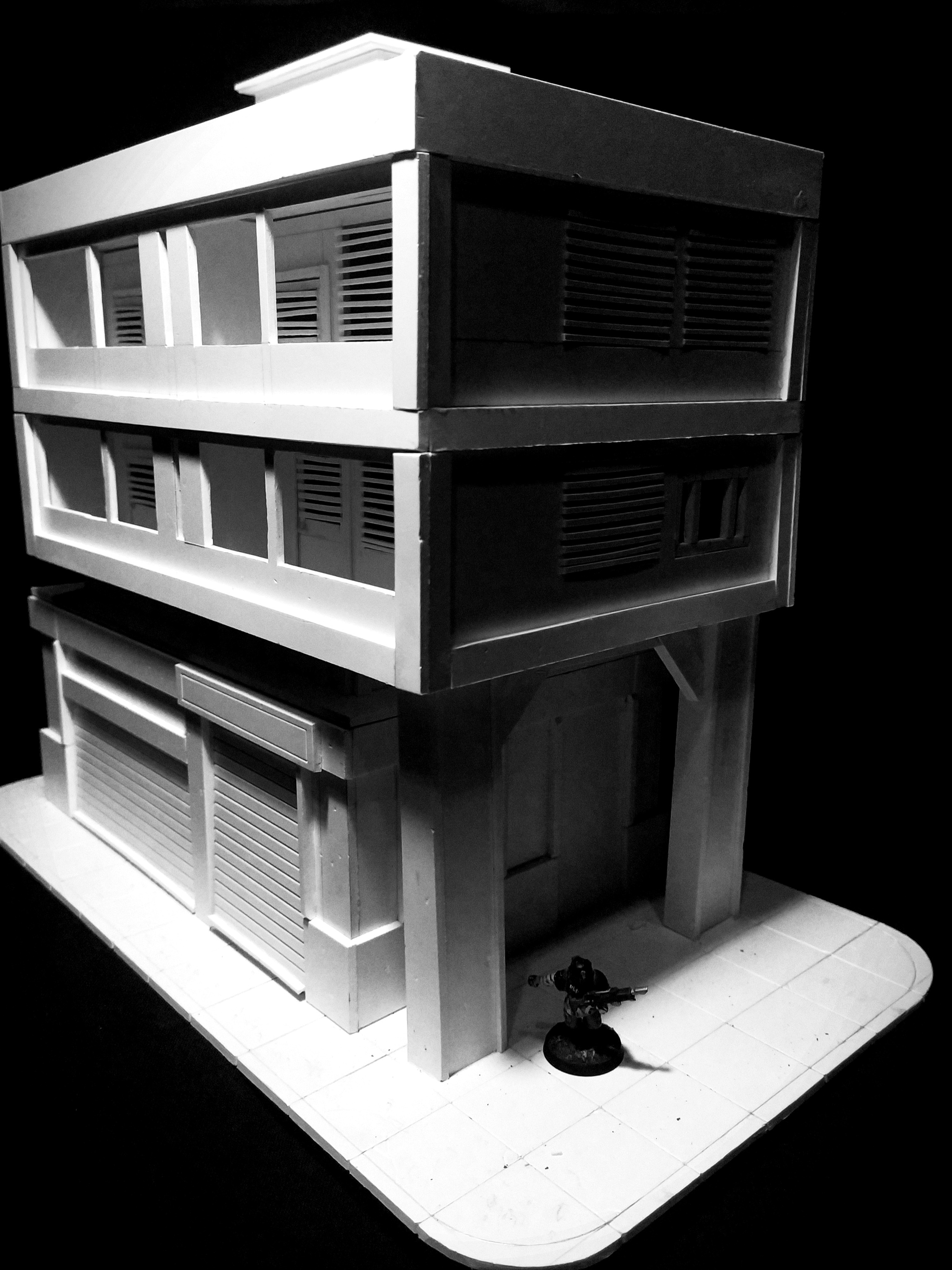 Residential building with garage, part 1/2 - My, Modeling, Miniature, Stand modeling, Collecting, Desktop wargame, Wargame, Longpost
