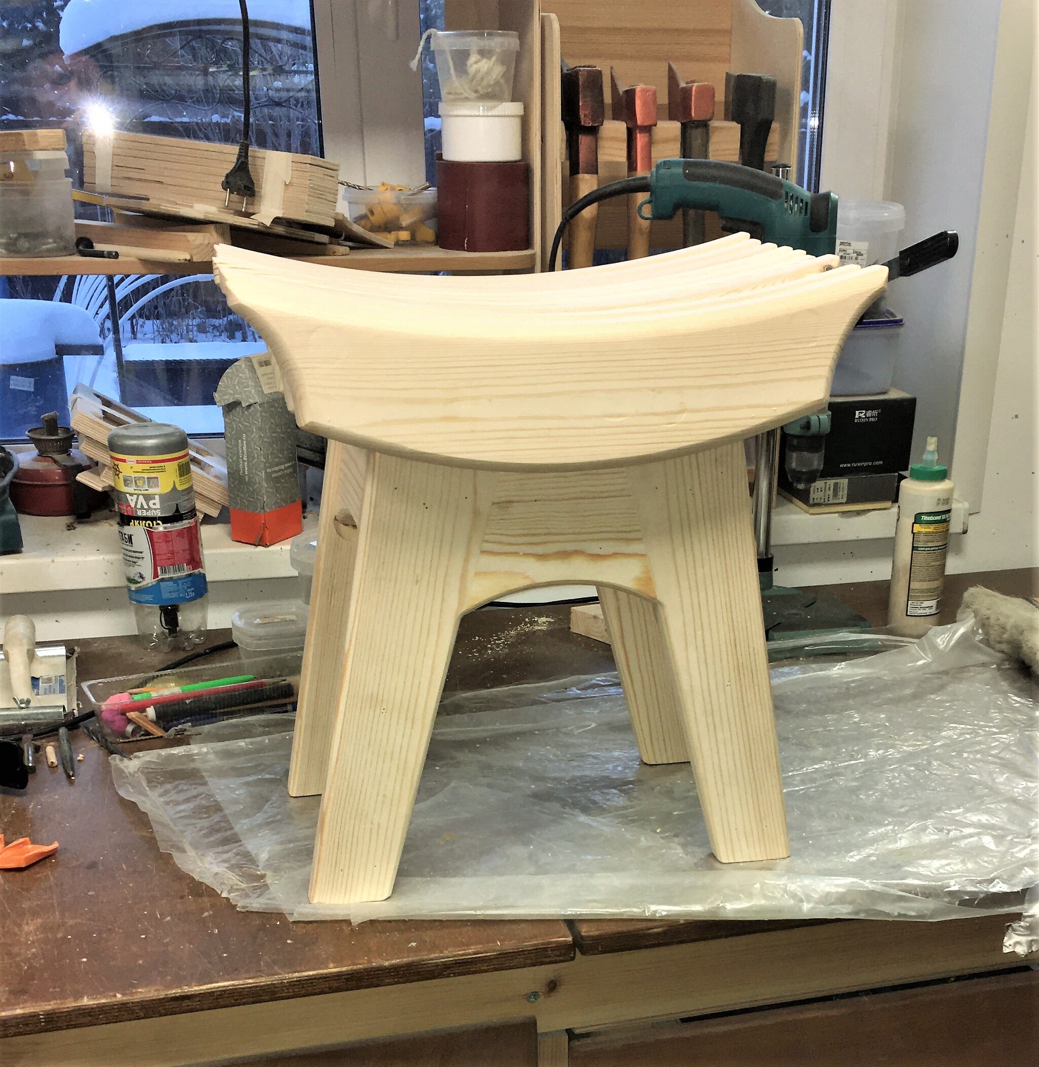 Shoe lacing stool - My, Homemade, With your own hands, Carpenter, Presents, Woodworking, Longpost, Needlework with process