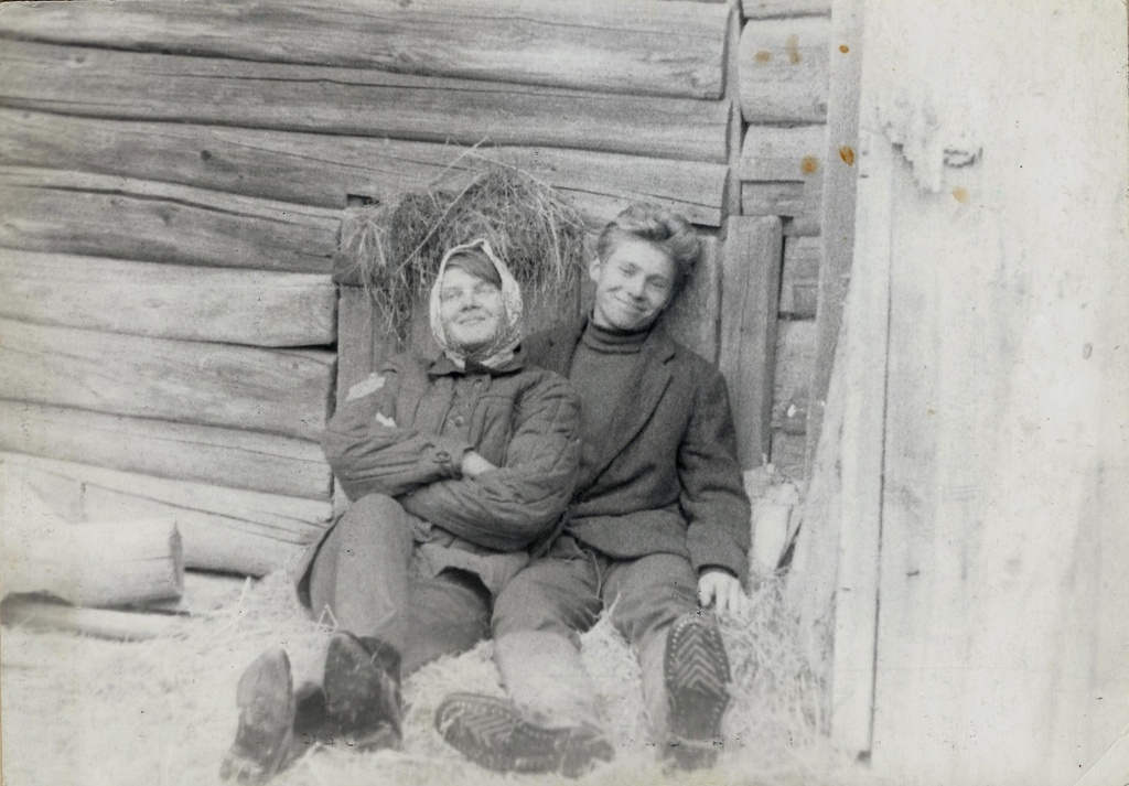 Portrait of villagers, 60s - the USSR, Old photo, Black and white photo