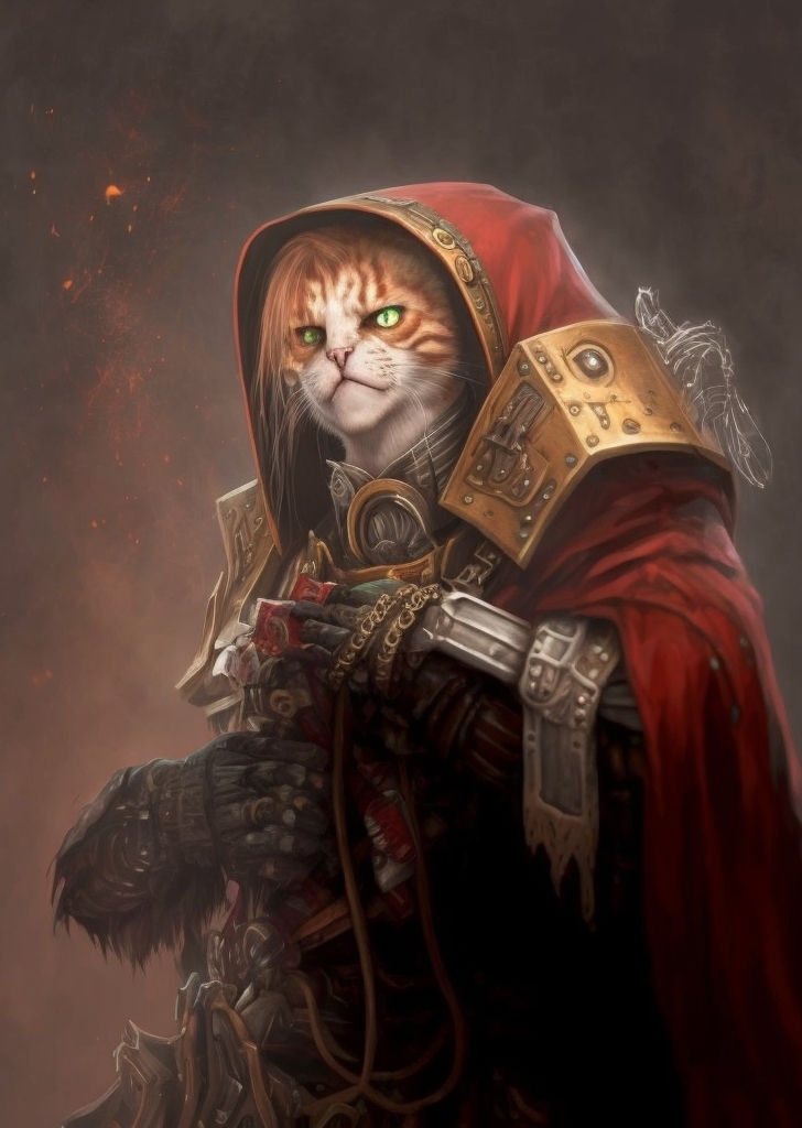 The neural network draws cats from Warhammer 40K - My, Warhammer 40k, Midjourney, Нейронные сети, Wh Art, Longpost