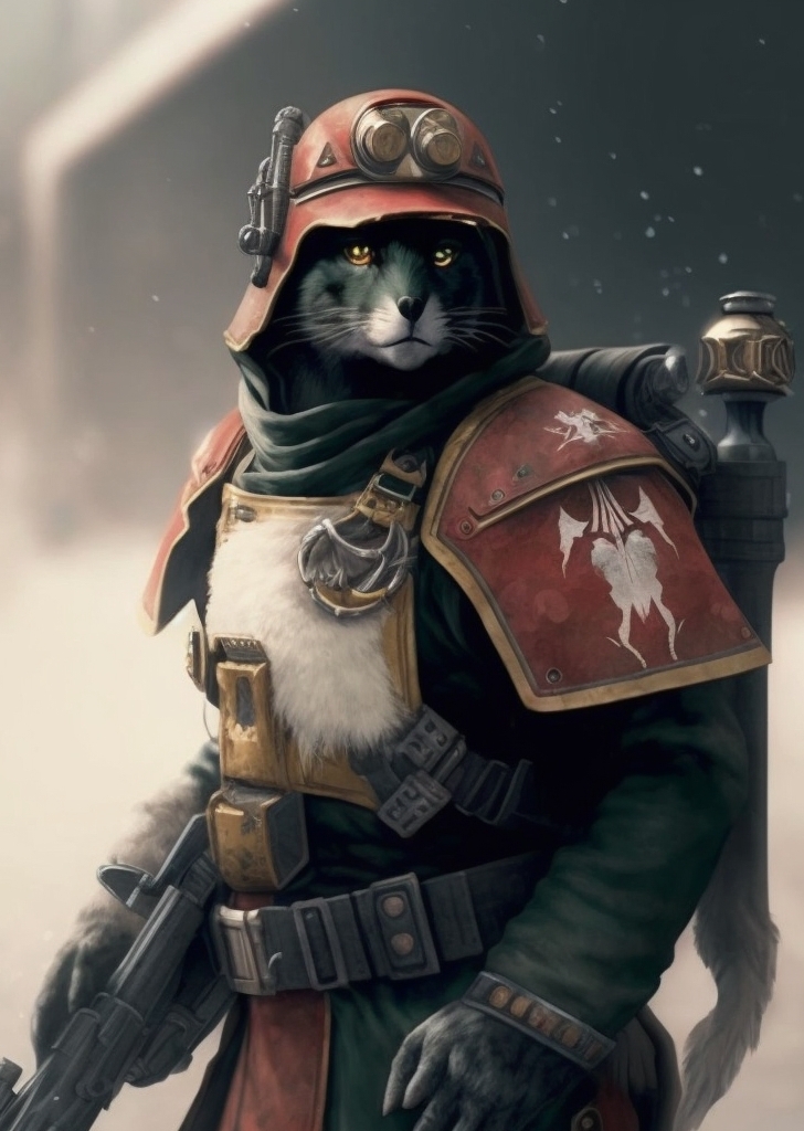 The neural network draws cats from Warhammer 40K - My, Warhammer 40k, Midjourney, Нейронные сети, Wh Art, Longpost