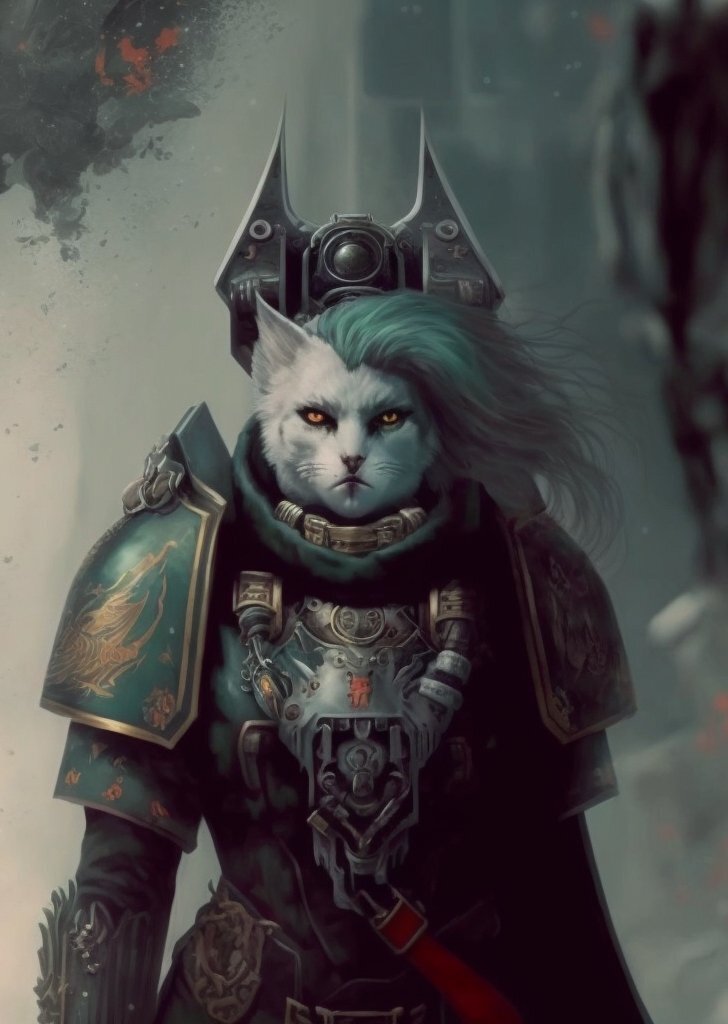 The neural network draws cats from Warhammer 40K - My, Warhammer 40k, Midjourney, Нейронные сети, Wh Art, Longpost