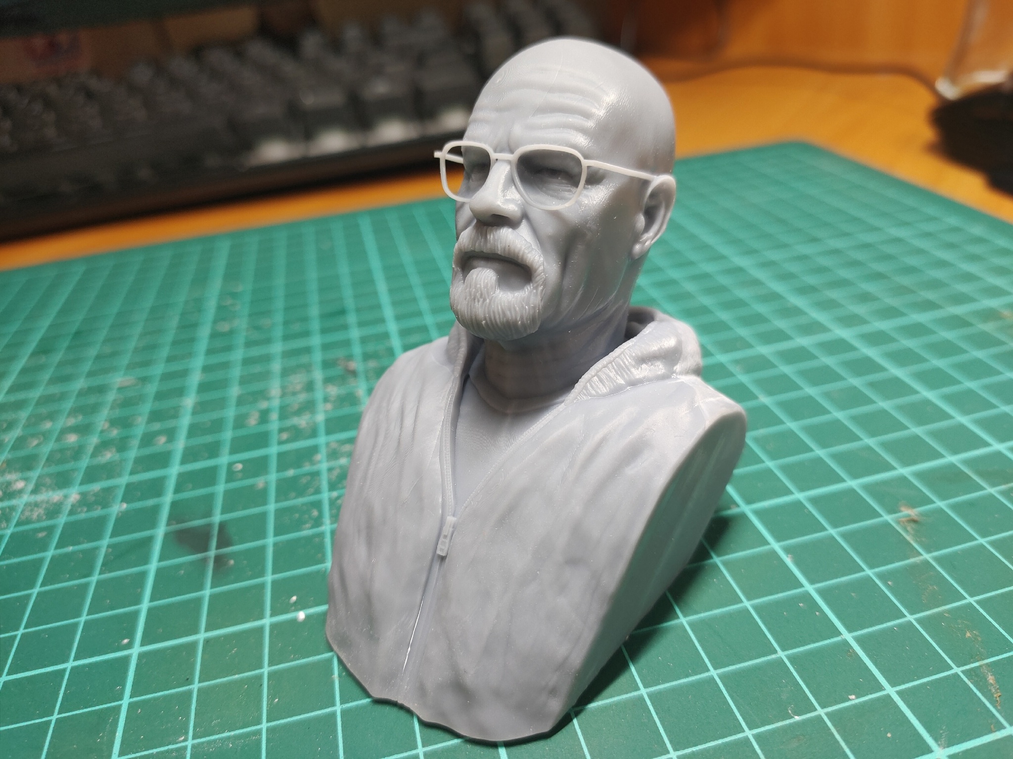 heisenberg - 3D печать, Figurines, Miniature, 3D printer, Painting miniatures, Modeling, Stand modeling, 3D modeling, Collecting, Collection, Seal, Paints, Breaking Bad, Heisenberg, Walter White, Bust, Bronze, Longpost, Needlework without process