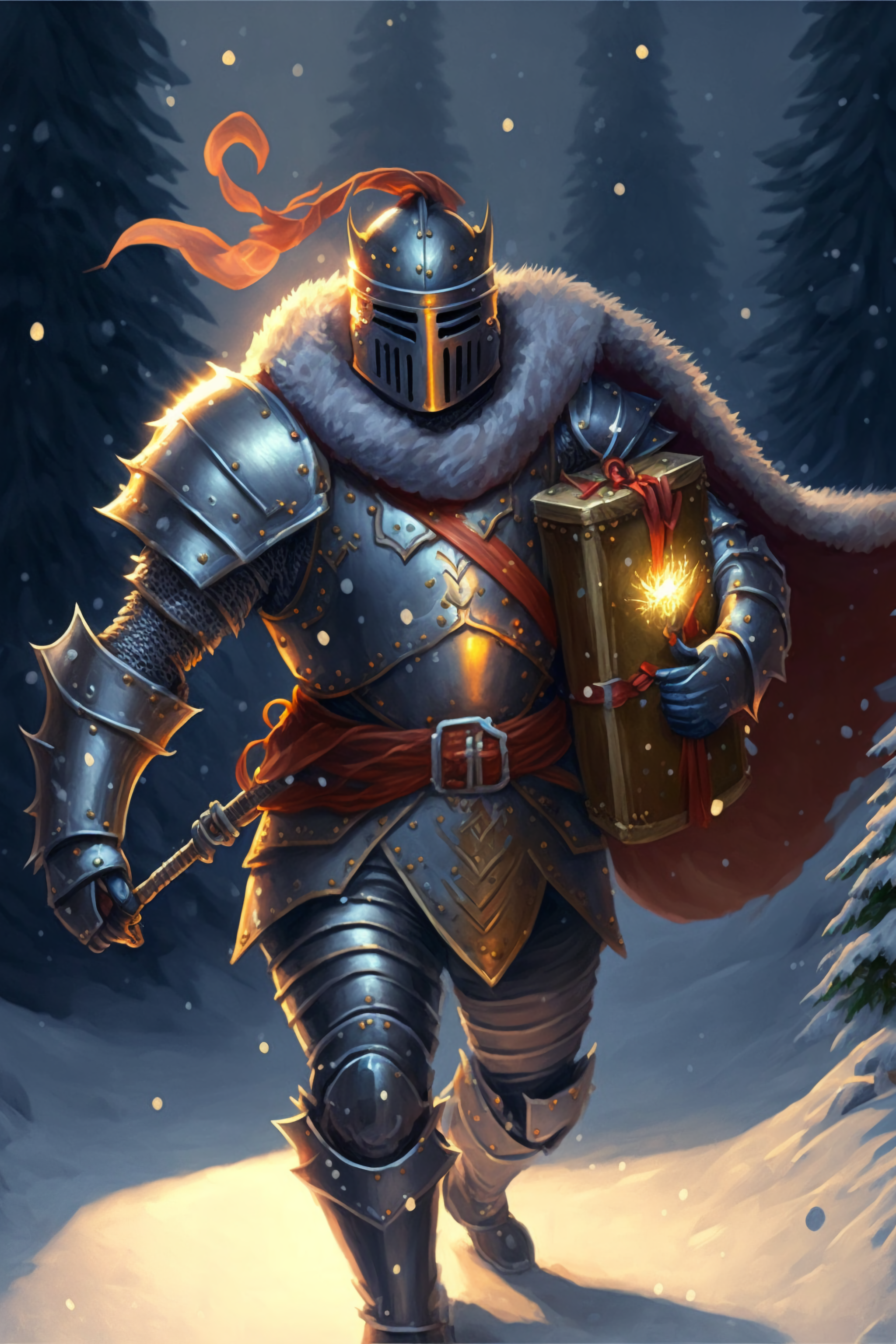 Midjourney v4: Christmas Knights Compilation - Нейронные сети, Midjourney, Artificial Intelligence, Fantasy, Knights, New Year, Longpost, Neural network art