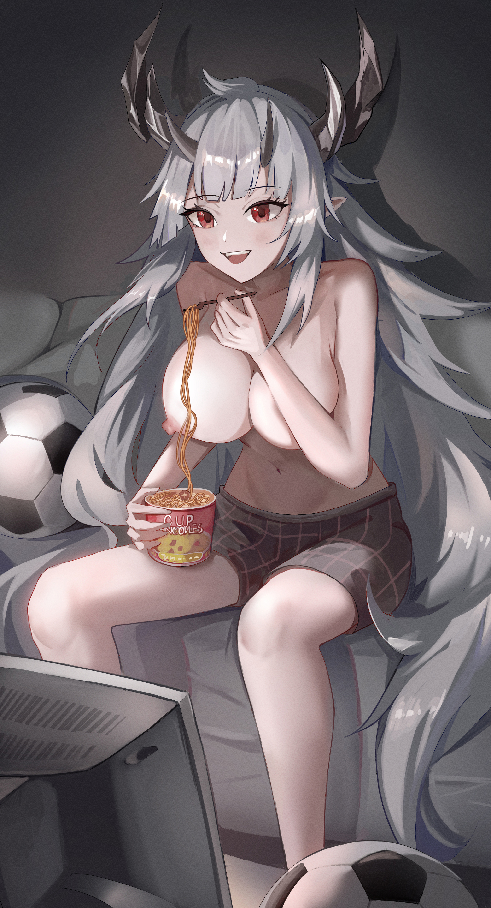 Balls and cheerleaders - NSFW, Anime, Anime art, Art, Arknights, Matoimaru, Boobs, Hand-drawn erotica, Erotic, Longpost