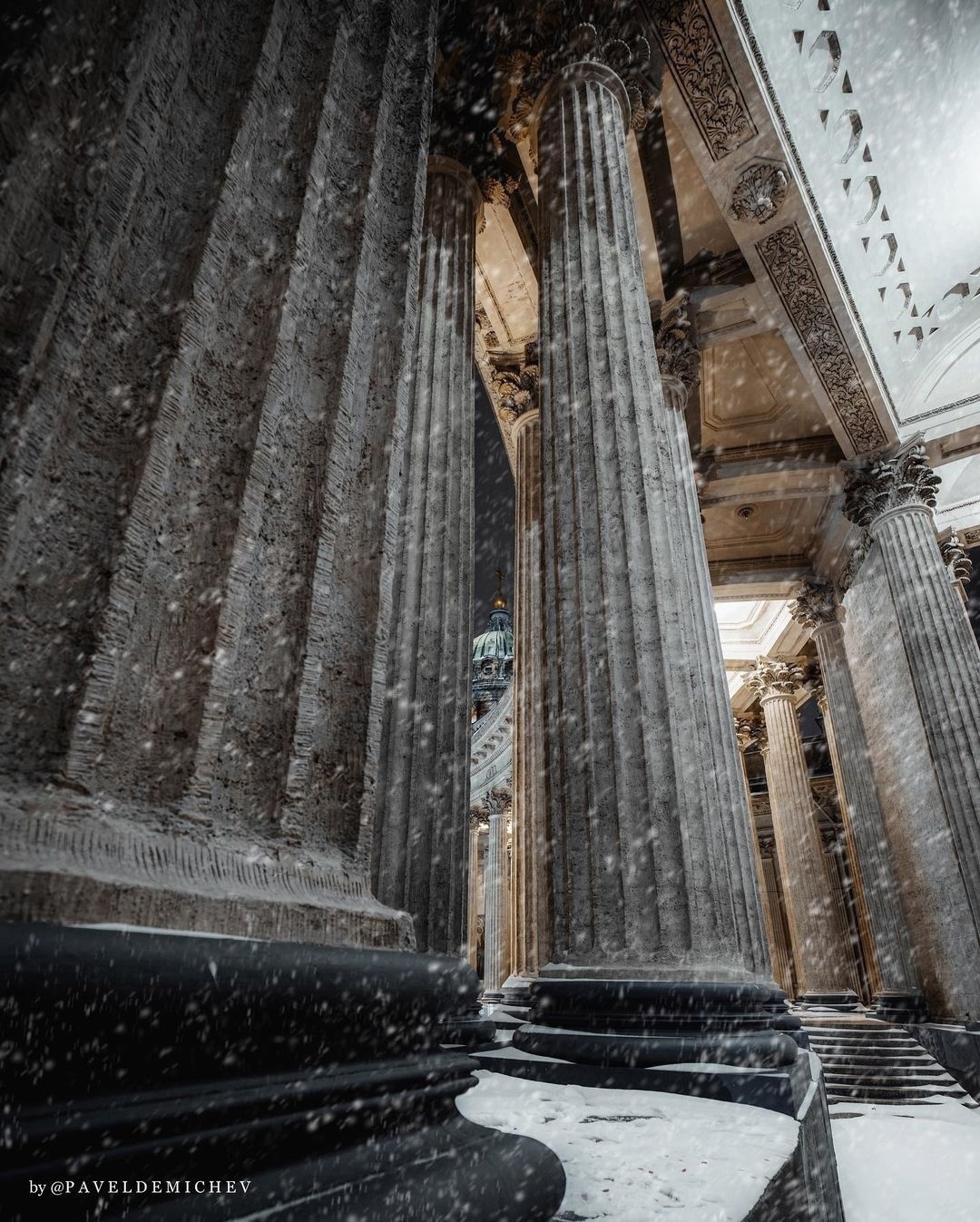 Winter St. Petersburg is beautiful - Saint Petersburg, The photo, Photographer, Kazan Cathedral, Snow, Winter, Christmas tree, Christmas trees, Backlight, Longpost