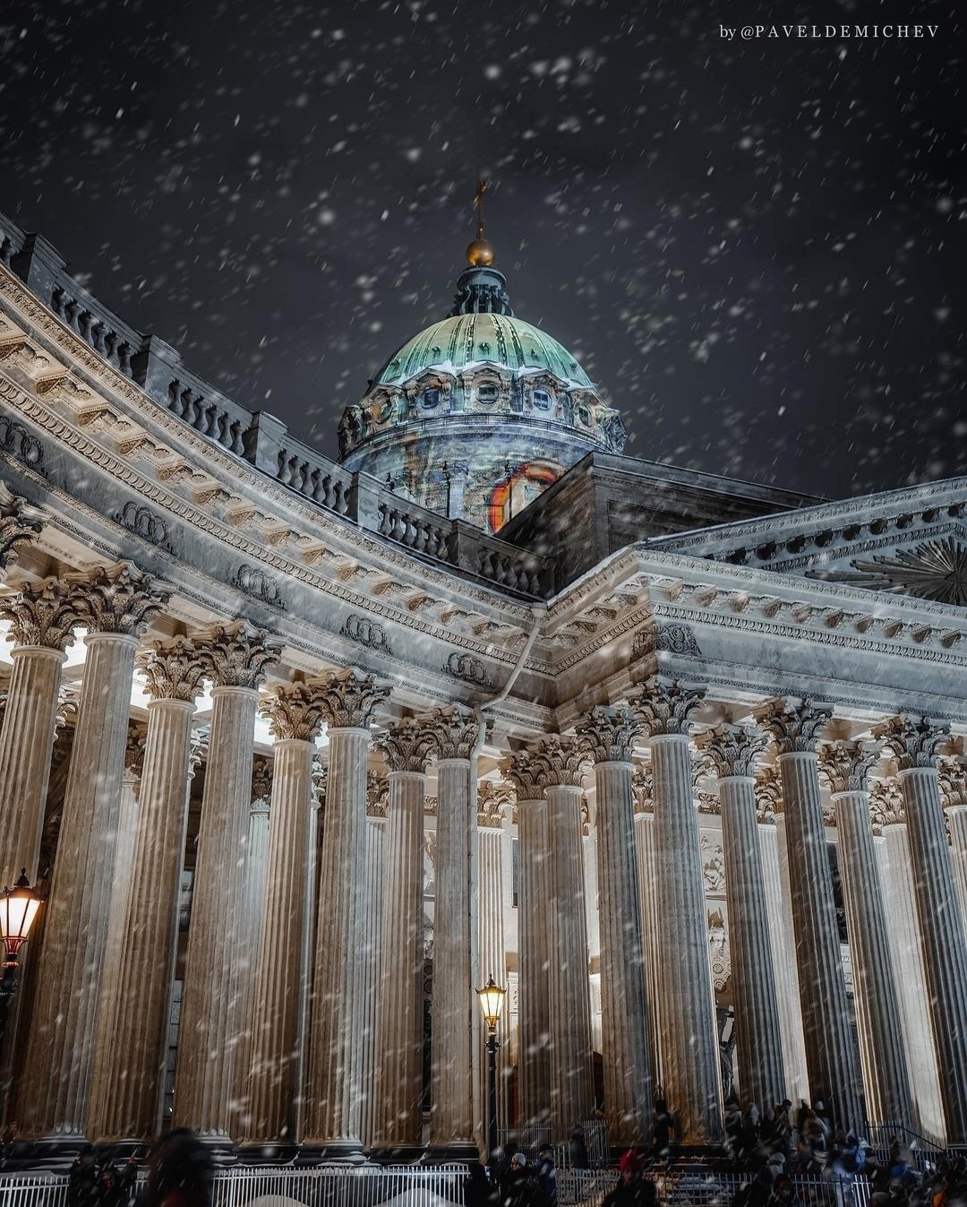 Winter St. Petersburg is beautiful - Saint Petersburg, The photo, Photographer, Kazan Cathedral, Snow, Winter, Christmas tree, Christmas trees, Backlight, Longpost