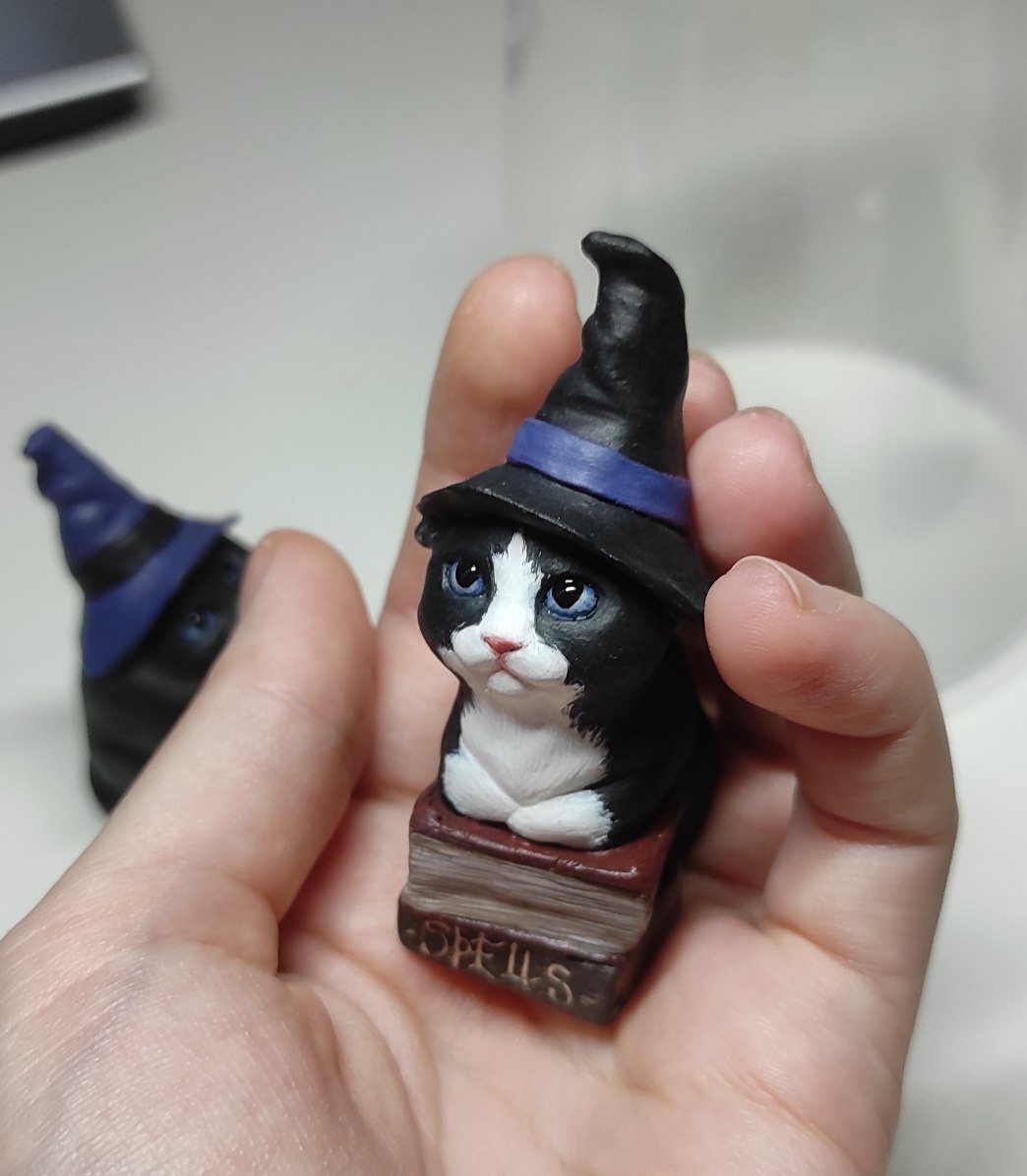 witch cat - My, Creation, Needlework, cat, Figurines, Halloween