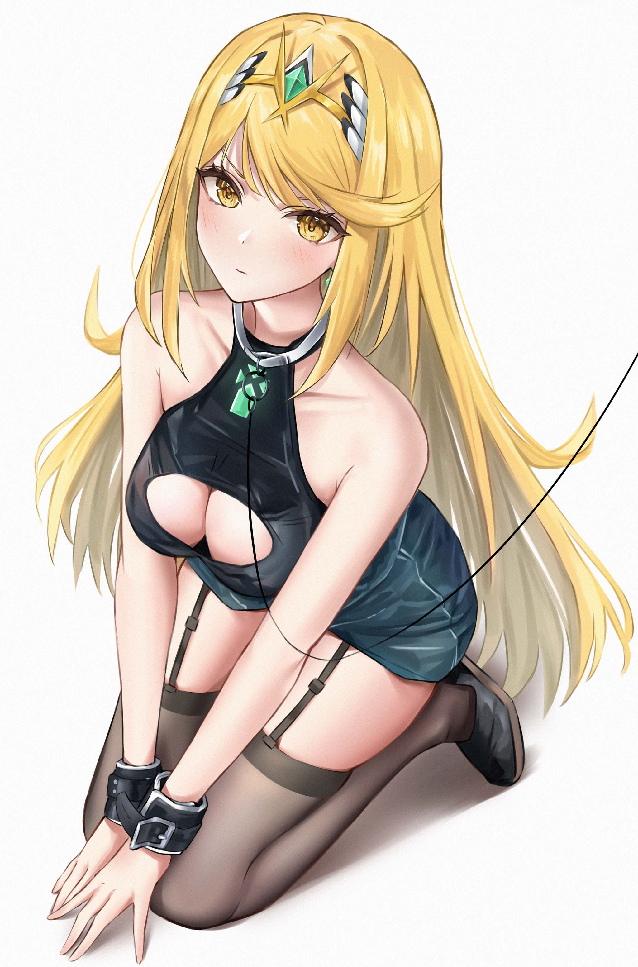 Mythra - Anime art, Anime, Xenoblade, Xenoblade 2, Mythra, Stockings