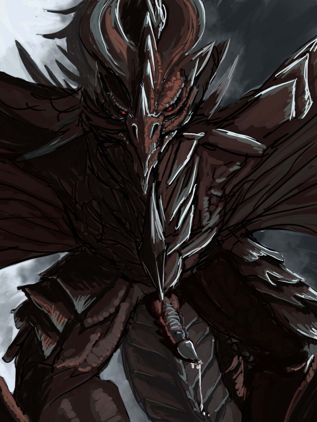 Skyrim - NSFW, Art, Wyvern, Furotica, Furotica male, Furry feral, Yiff, Digital drawing, The Dragon, The Elder Scrolls V: Skyrim, Alduin, odaving, Parturnax, Velannal, Hologram, Longpost