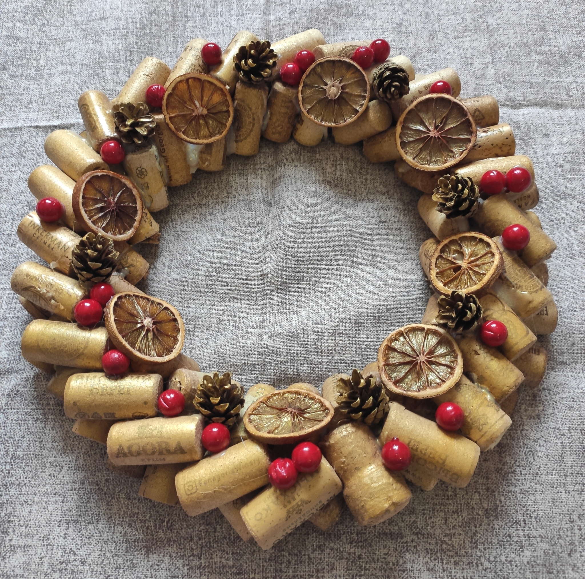 What was the year, such a New Year's wreath - My, Needlework without process, Wine, Traffic jams, Alcoholism, Longpost