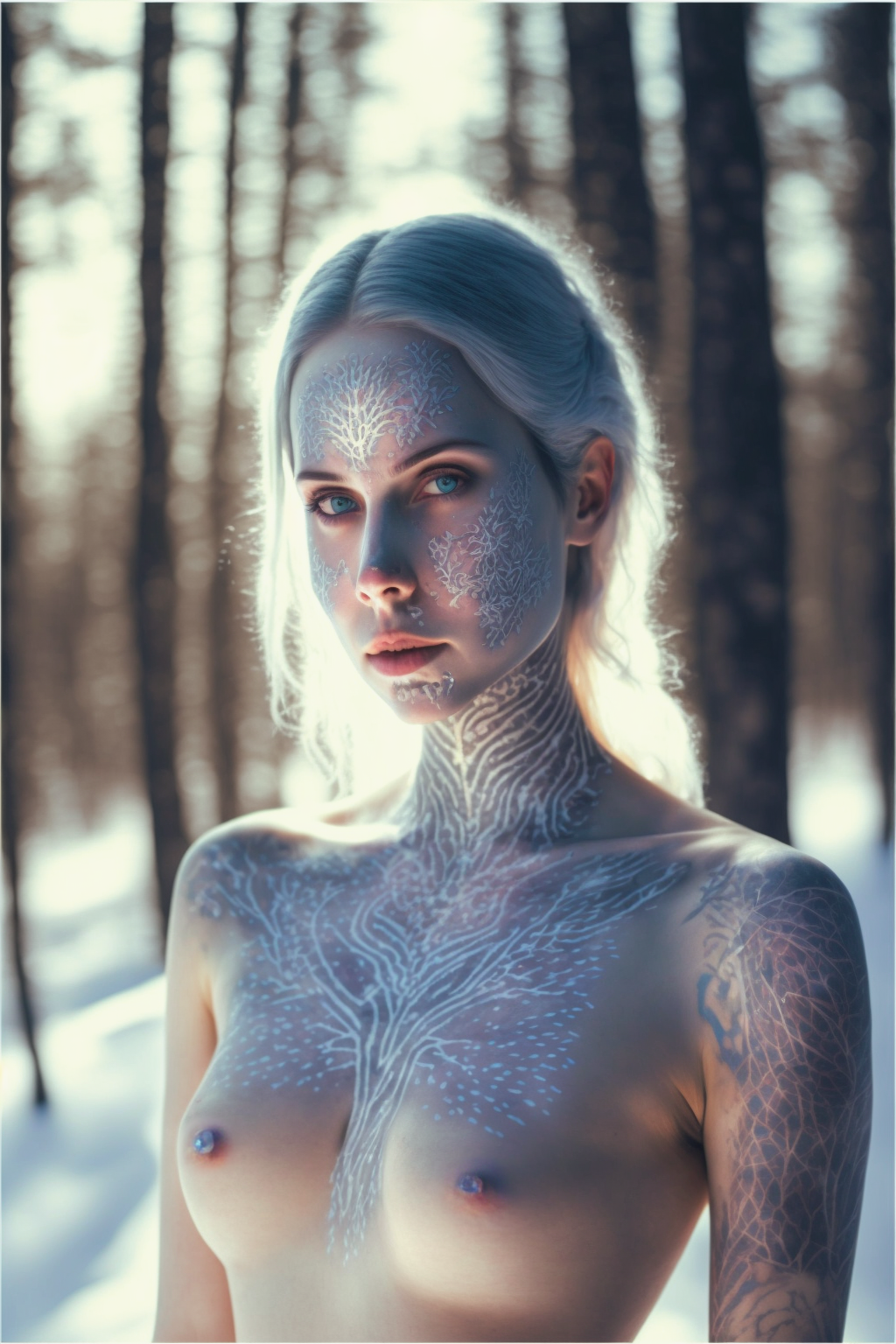 Winter - NSFW, Midjourney, Нейронные сети, Art, Girls, Winter, Psychedelic, Neural network art, Longpost