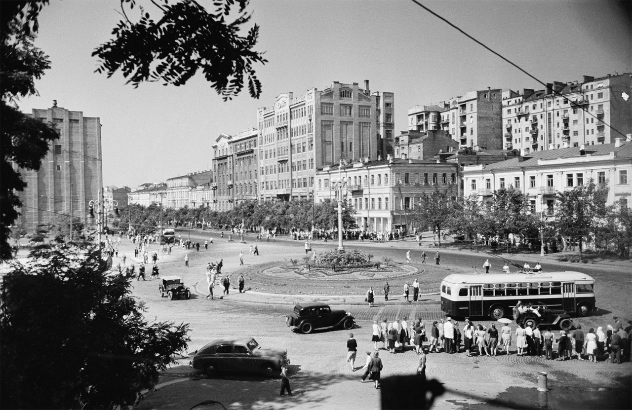 Площадь Сталина, Киев, 1948 год | Пикабу