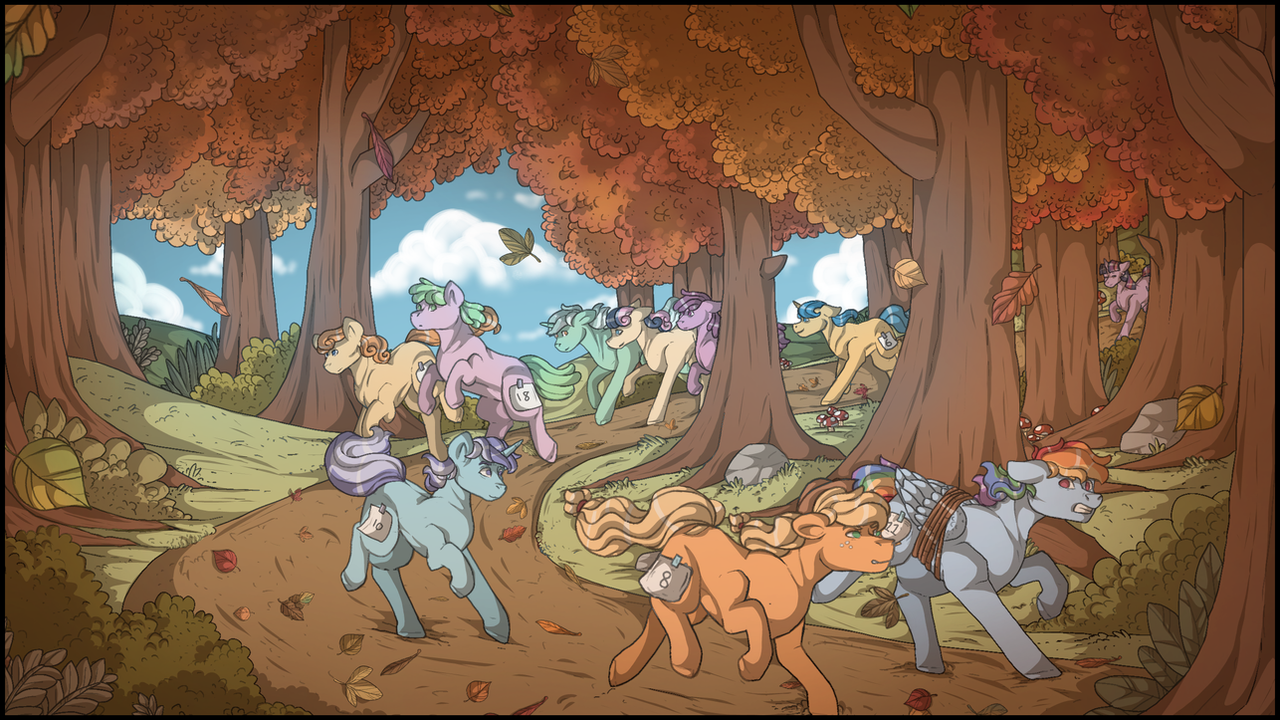 run - My little pony, Rainbow dash, Applejack, Twilight sparkle, Lyra heartstrings, Bon bon, Carrot Top