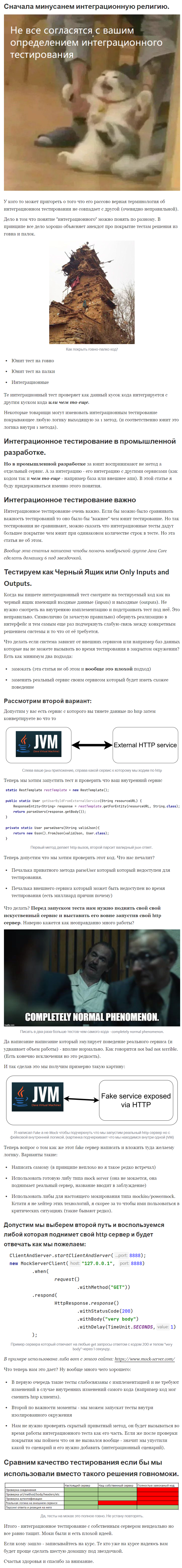 Основы интеграционного тестирования на Java - Java, IT, Разработка, Тестирование, Длиннопост