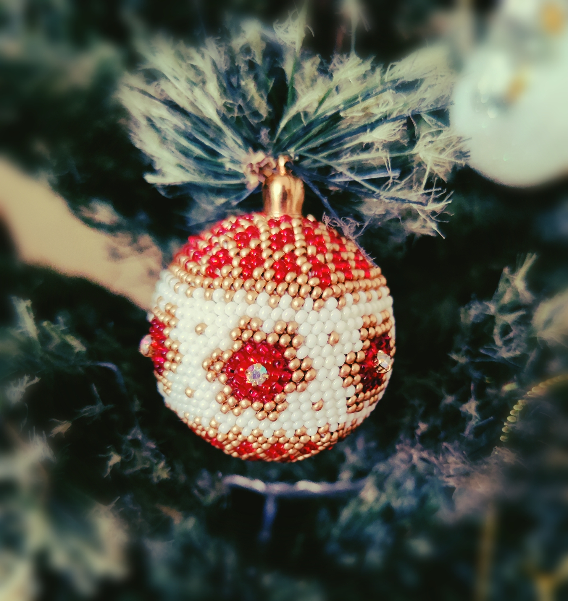 Christmas balls - My, Knitting, Crochet, Beads, Hobby, Needlework without process, New Year, Knitted toys, Christmas tree, Decoration, Longpost