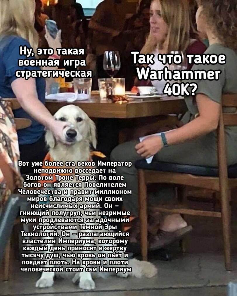 Глупый пёс - Warhammer 40k, Wh Humor, Картинка с текстом, Собака, Мемы