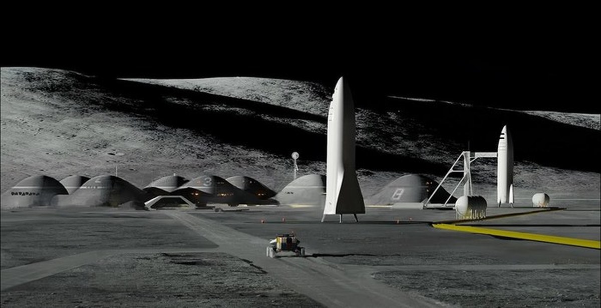 Лунная база 2020. SPACEX Moon. Лунная база SPACEX. База на Луне НАСА. SPACEX Луна.
