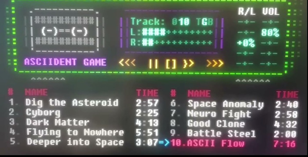 New ASCII track + level loading animation with text characters - My, Indie game, Retro Games, Asciident, Soundtrack, Video