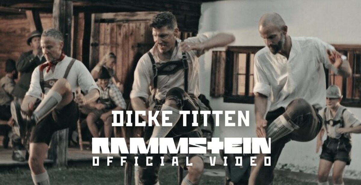 Клип на песню till the. Диккен титтен. Rammstein Dicke Titten сингл. Клип рамштайн 2022. Dicke Titten Rammstein клип.